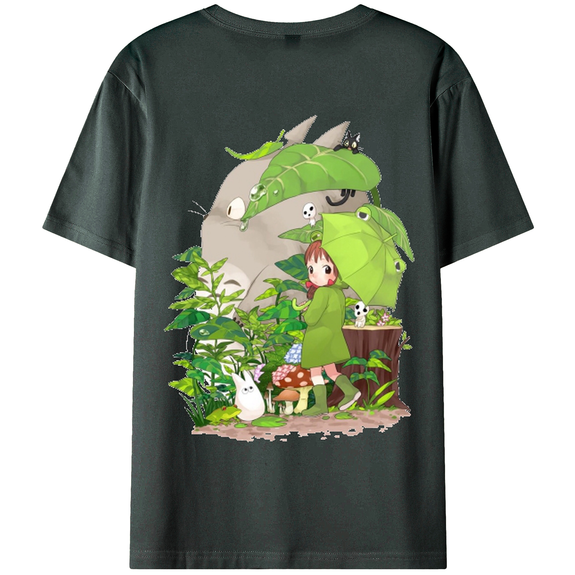 （画像用） となりのトトロ 草壁メイ 草壁サツキ My Neighbor Totoro Satsuki Kusakabe Mei Kusakabe 綿100％ メンズ半袖Tシャツ（バックプリント） 通気性